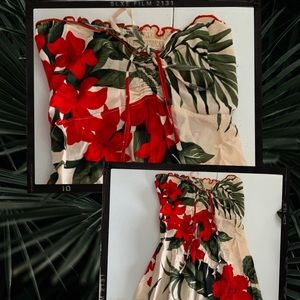 HAWAIIAN PRINT FITTED DRESS